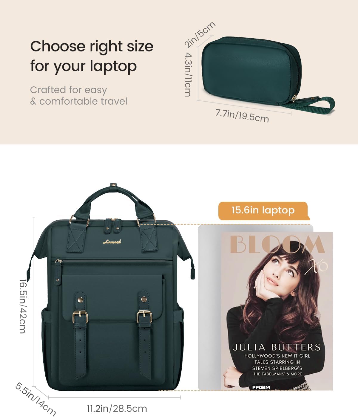 Backpack Backpack Commuter Backpack Daypack, 15.6 Inch, LOVEVOOK Laptop for Women Work Travel Purse, Nurse Bags Teacher