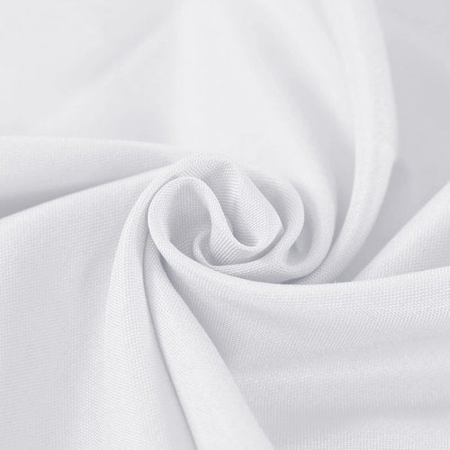 Fokitut 6 Pack Waterproof Round Tablecloth, 120 Inch, Stain Resistant and Wrinkle Polyester Table Cloth, Fabric Table Cover for Kitchen Dining, Wedding, Party, Holiday Dinner-White