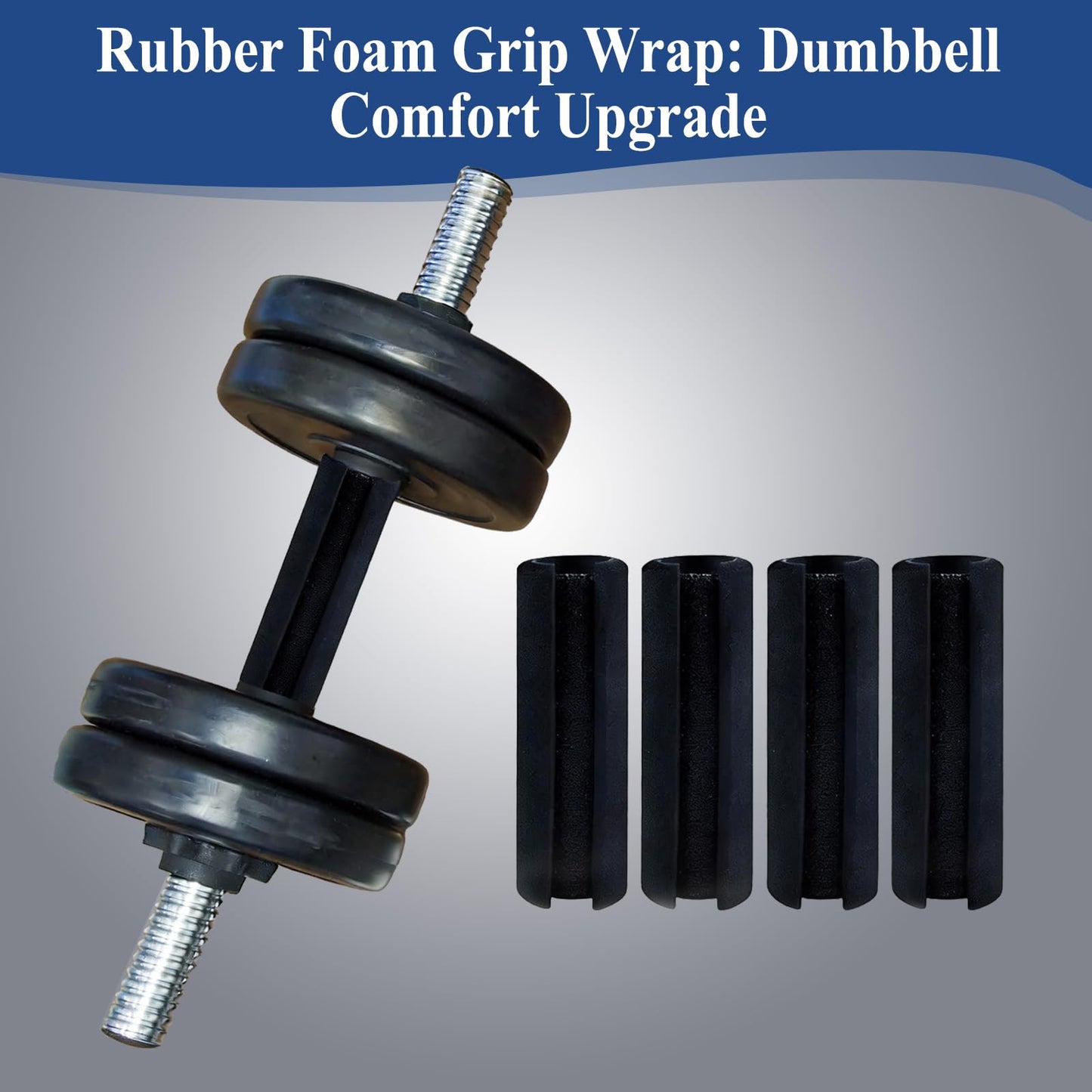4Pcs Rubber Foam Grip Wrap Easy to Install Handle Grips Handle Covers for Fitness Home Garden Bicycle Exercise Equipment Handlebar Replacement