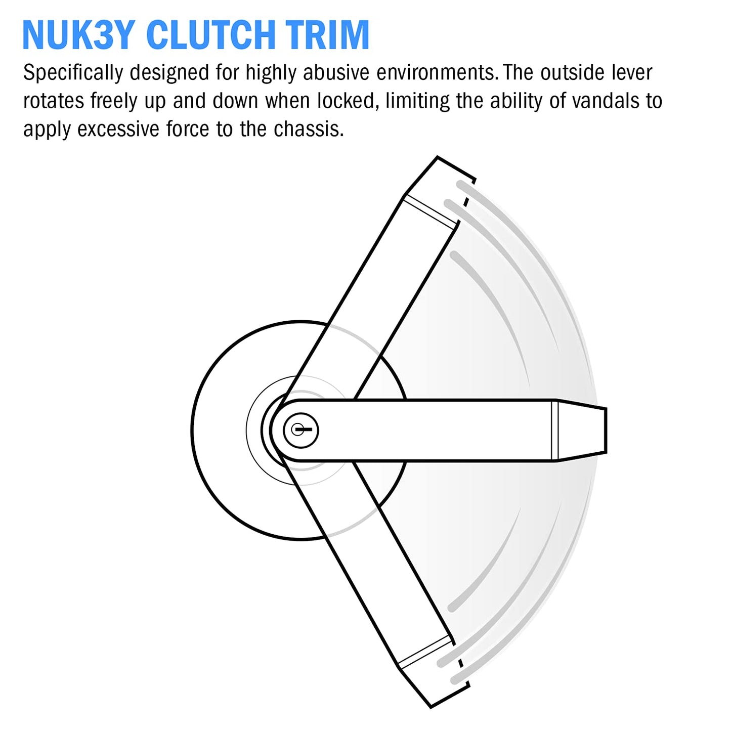 Nuk3y Azure Grade 2 Commercial Duty Cylindrical Lever Lockeset, ADA, UL Rated, Satin Chrome US26D (Entry)