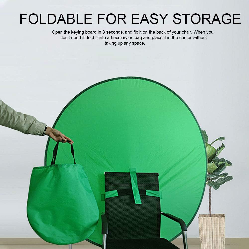Kakalote 1 75cmonly PC Green Screen Background, Nylon Background Screen Portable Foldable Backdrop for Live Streaming
