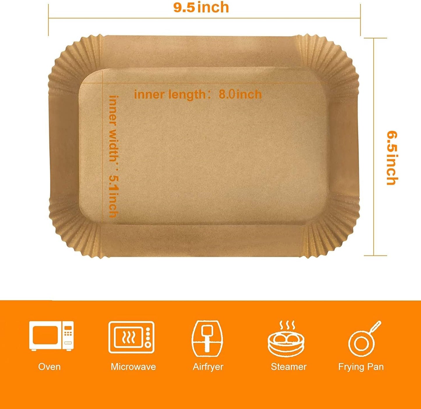 Ninja Air Fryer Liners - 100 Pcs Non-Stick Parchment Paper for DZ201, DZ401, DZ550 & More