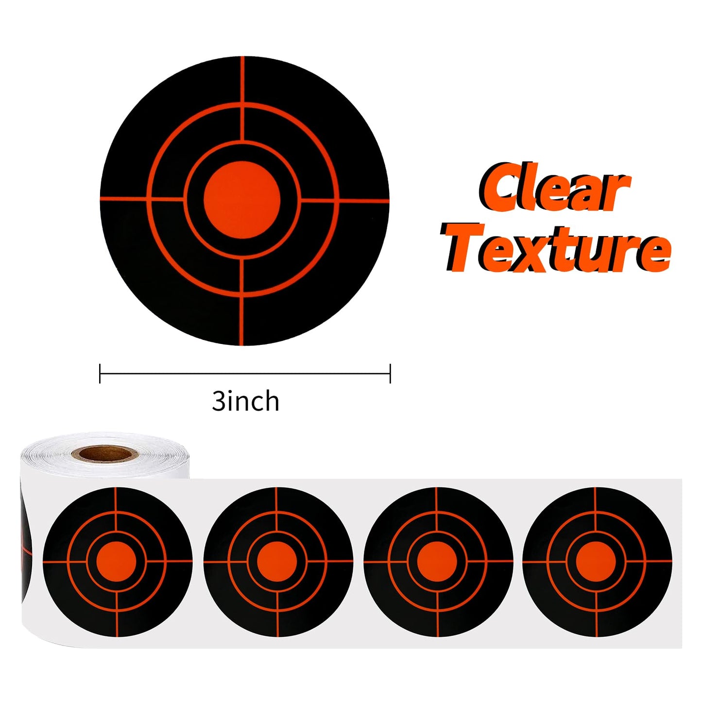 Shooting Targets, 3" Splatter Targets Stickers 250 Pcs Self Adhesive Target for Shooting Range Reactive Paper Gun Target for Airsoft, Rifle, Pistol Shooting Practice, Red