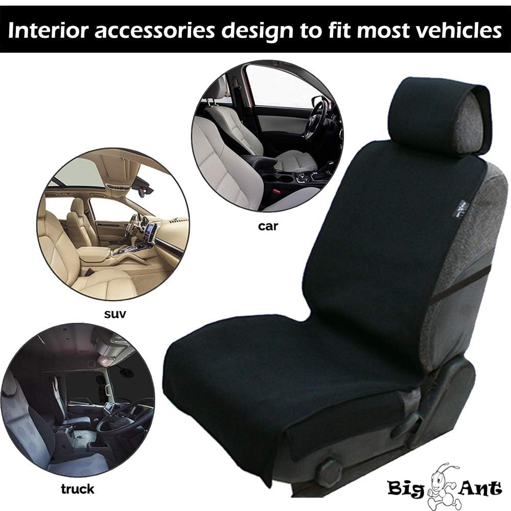 Big Ant Neoprene Waterproof Car Seat Cover, Sweatproof Auto Front Seat Protector for Post-Workout Gym, Running, Beach & Pets, Universal Non-Slip Fit for SUV/Truck, Won't Stick to Skin (Black, 1 PC)