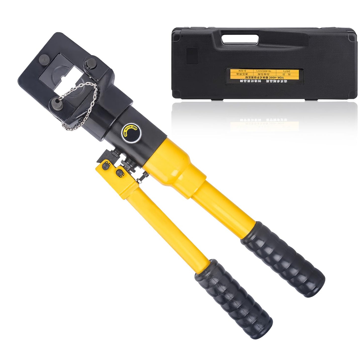 MMNZE 16 Ton Hydraulic Cable Lug Crimper Pliers 6 AWG to 800 MCM Hand Operated Hydraulic Crimping Tool Kit Wire Terminal Lug Battery Crimping Crimper with 12 Dies
