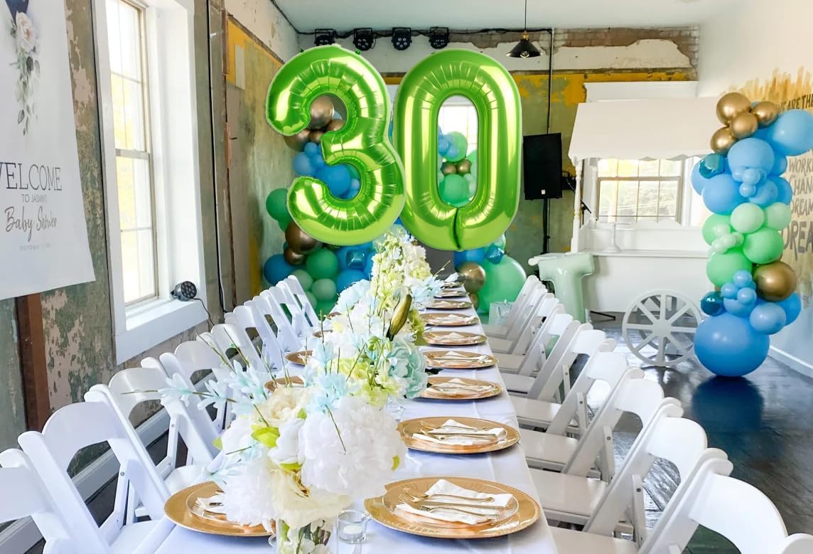 Number 6 Balloon by [Brand Name] - 40 Inch Light Green Birthday Decoration for Boys & Girls