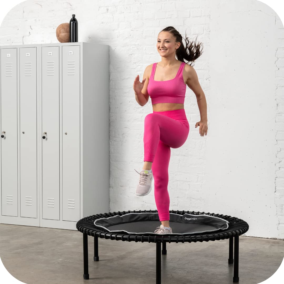 bellicon Mini Trampoline 44'' (Orange) | Bungee Suspension up to 440 lbs | Indoor Fitness Rebounder for Adults | Screw-in Legs