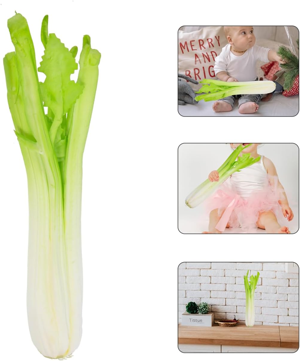 BESTOYARD Lifelike Fake Celery Model - PU Artificial Vegetable for Home Decor Photography Props and Display - Realistic