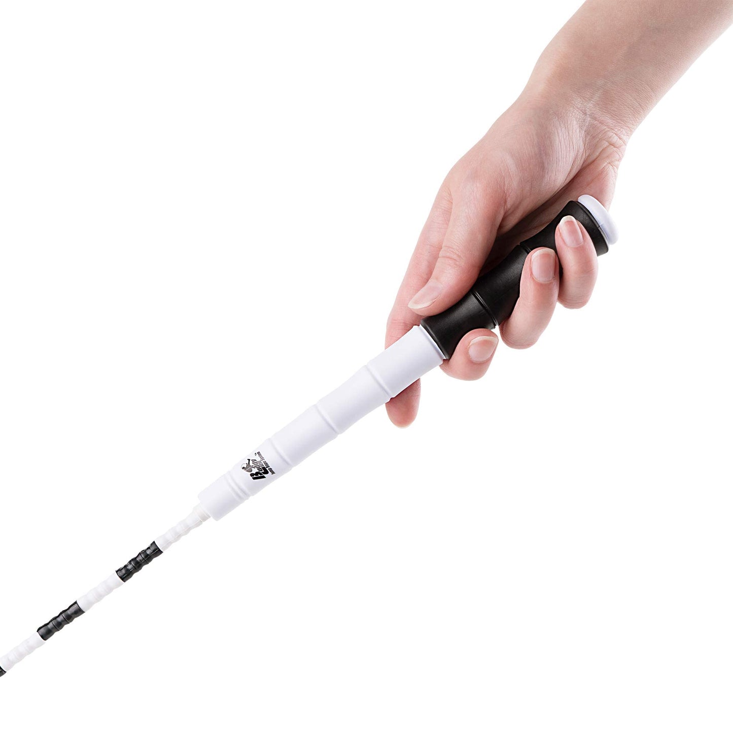 Buddy Lee Beaded Speed Jump Rope – Black/White, Bamboo Shaped Handles | Soft TPU Beads, High Density Nylon Rope | Perfect For Schools, Gym & Outdoor Jumping | Great for Rope Releases | Adults