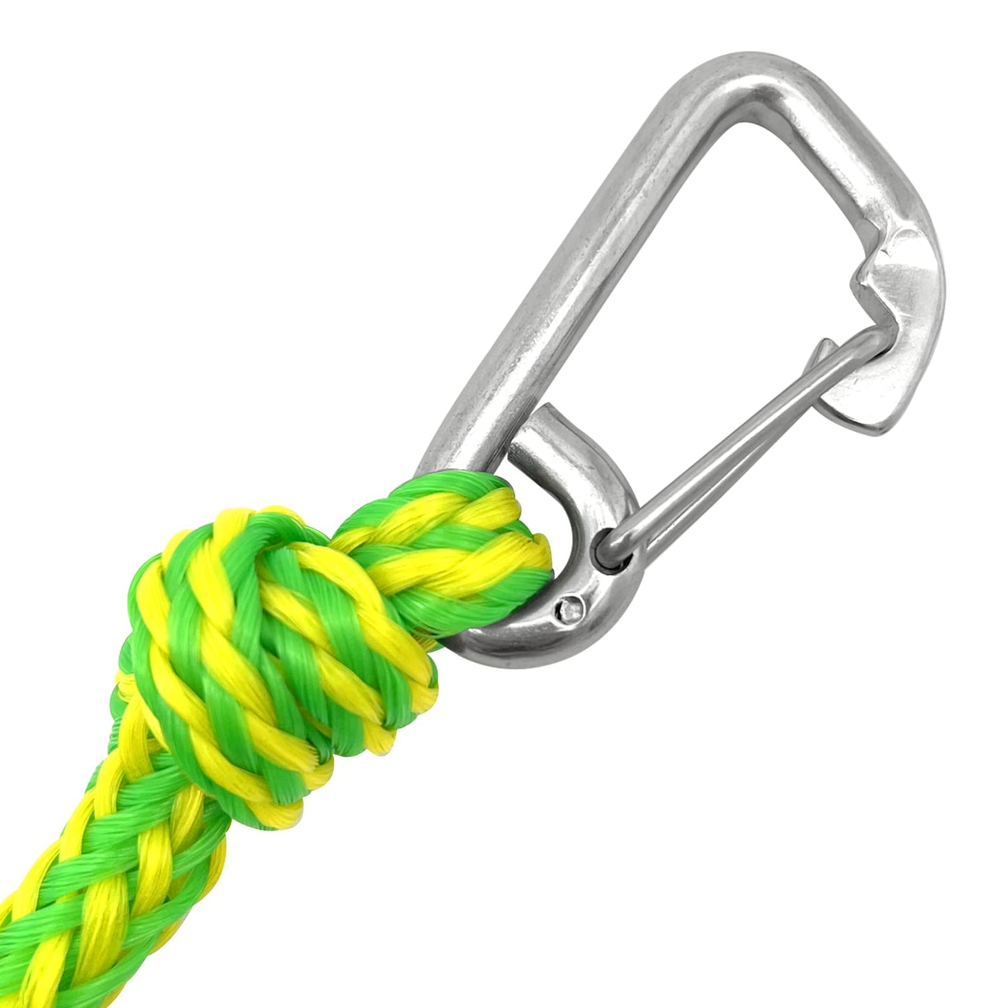 ISURE MARINE Kayak Tow Rope with Clip Dock Lines Heavy Duty Braided Line Ideal for Jet ski,watercraft Boat, Kayaking, Marine Sets of Two Ropes 1/2 Inch Diameter x 7ft Lengths Green