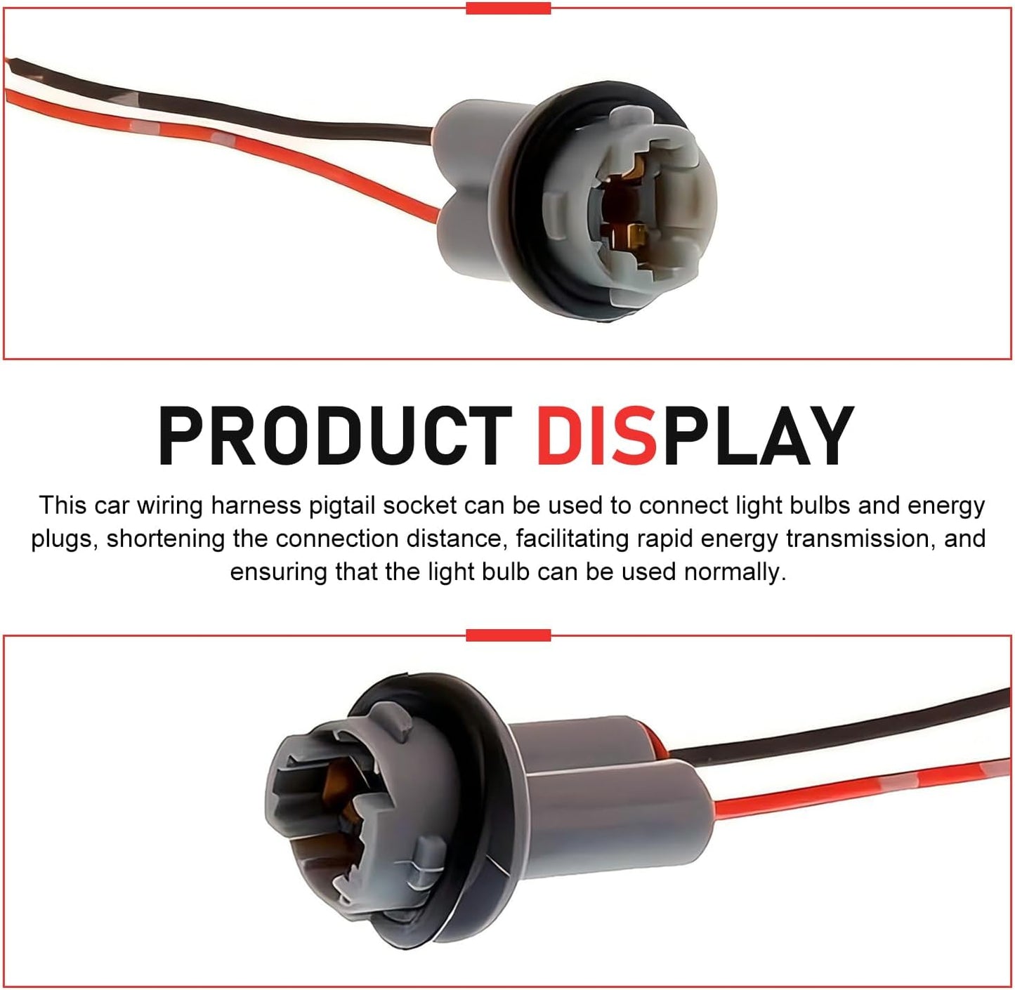 Foelony 2 T10 T13 T15 PCS Car Wiring Harness Pigtail Socket, Car LED Turn Signal Lights Harness Plugs Connector