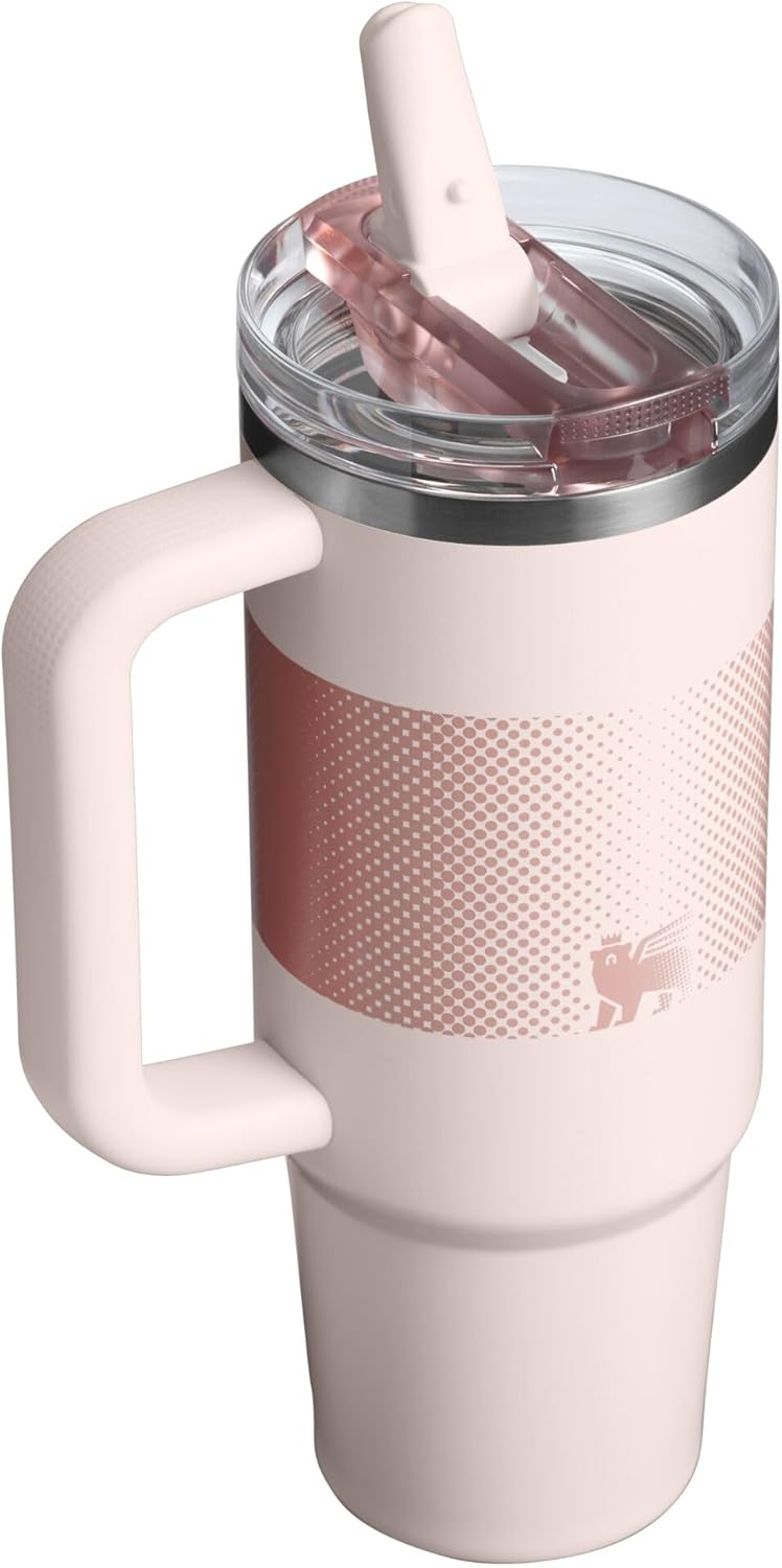 STANLEY Quencher ProTour 30 oz Tumbler - Leakproof Lid, Built-in Straw & Handle | BPA-Free Rose Quartz Fade