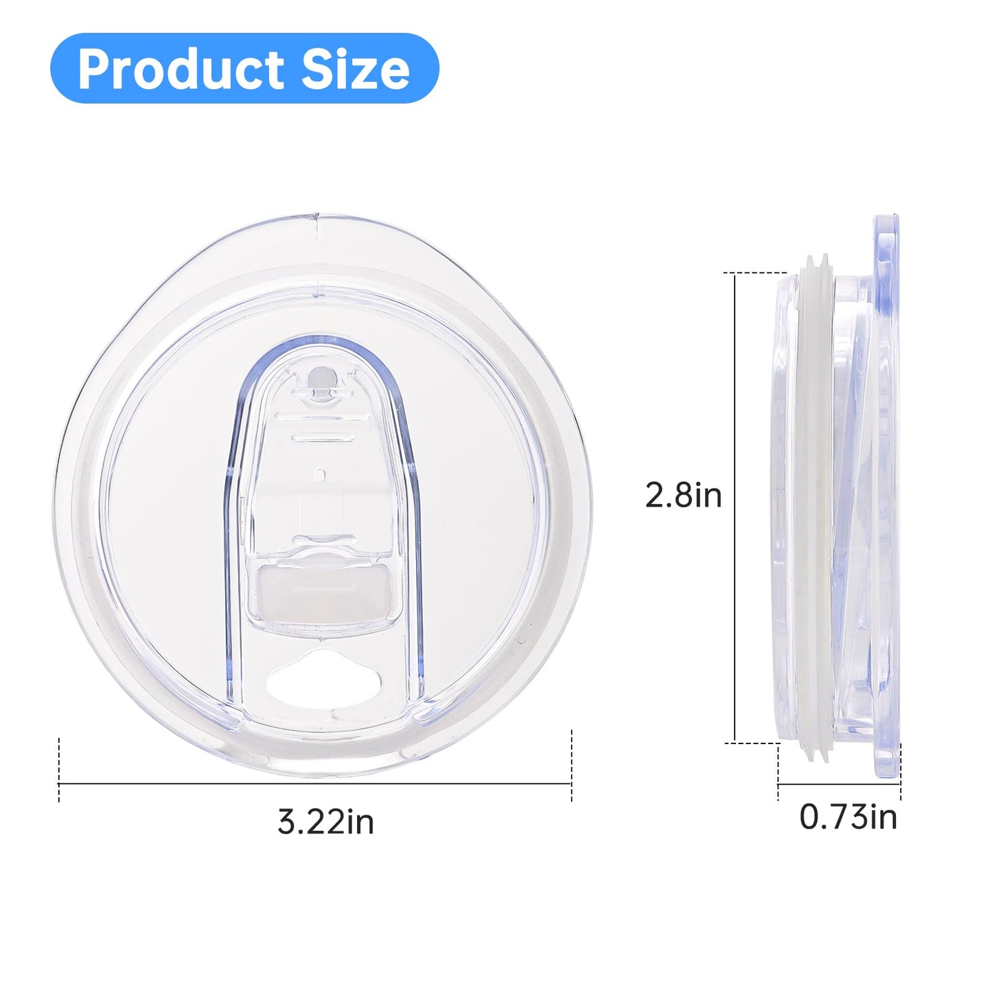 Replacement Lid Compatible with Stanley 24oz Classic Beer Stein, Clear Replacement Spill Proof Cup Lids with Sealing Silicone Ring, BPA-Free, Dishwasher Safe for Drinking Cup Cover