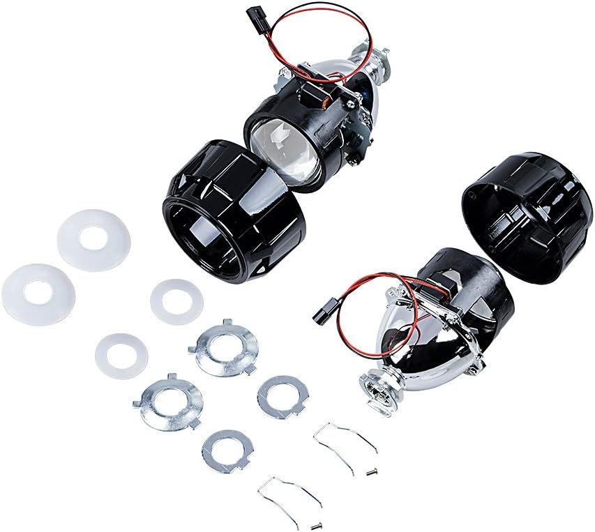 H4 H7 H11 9005 9006 9007 H13 1 Black1 Compatible with Frontlight Pair of Mini Bi-xenon Projector Lens Low High Beams