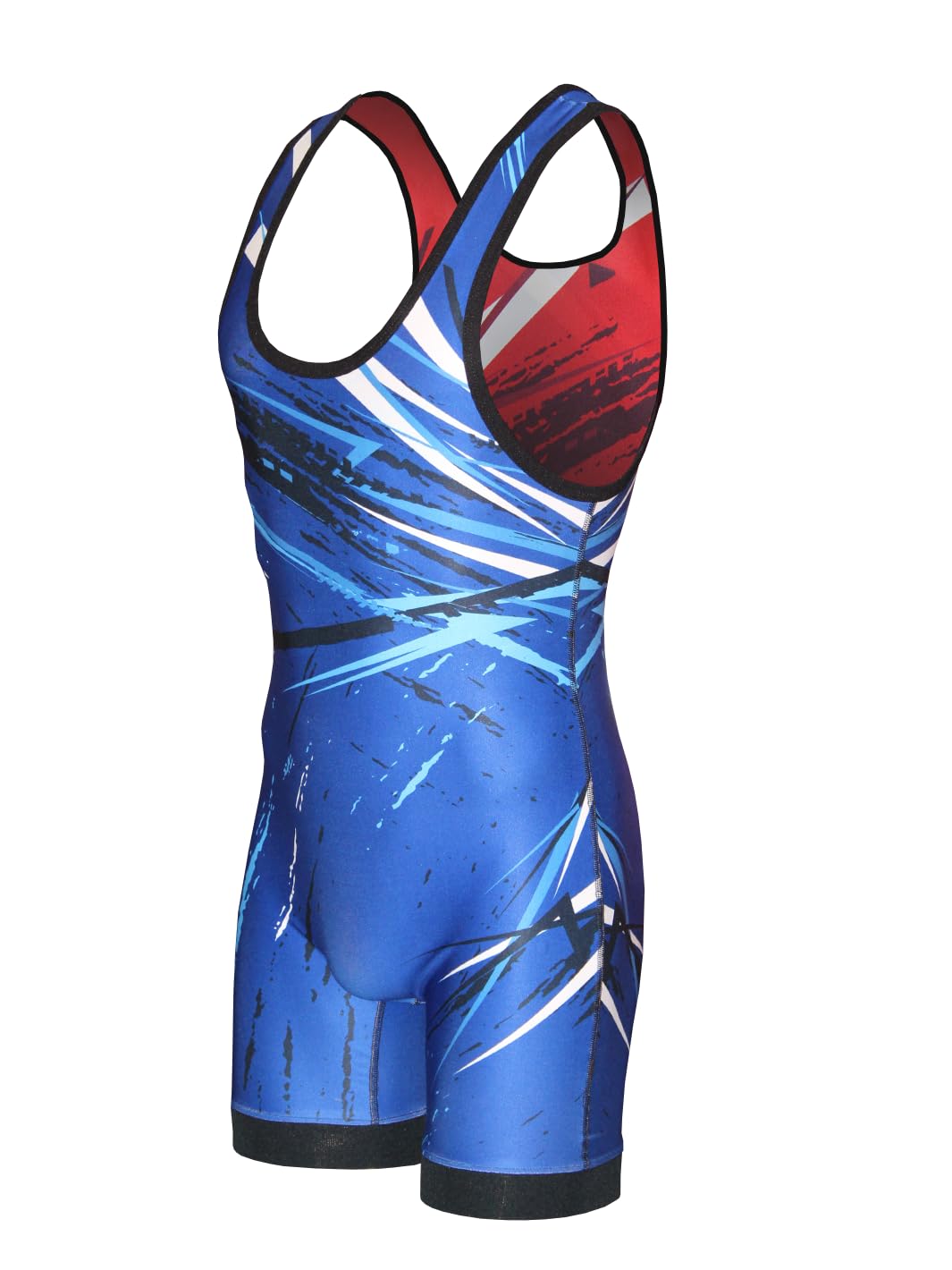 Matman USA The Breakdown Reversible Men's Wrestling Singlet (Royal/Red, 6X-Small)