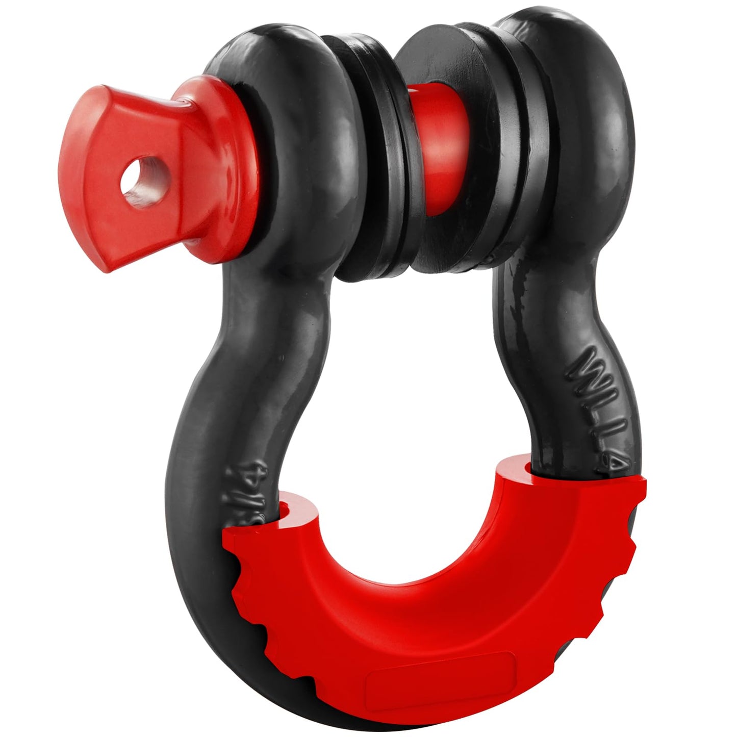 VEVOR 3/4" D Ring Shackle, Black Shackles for Truck with 7/8” Screw Pin 62832 lbs (28.5 Ton) Break Strength Red Isolator Washers Kit, Winch Towing Shackle for Truck Jeep Heavy Duty Off Road Recovery