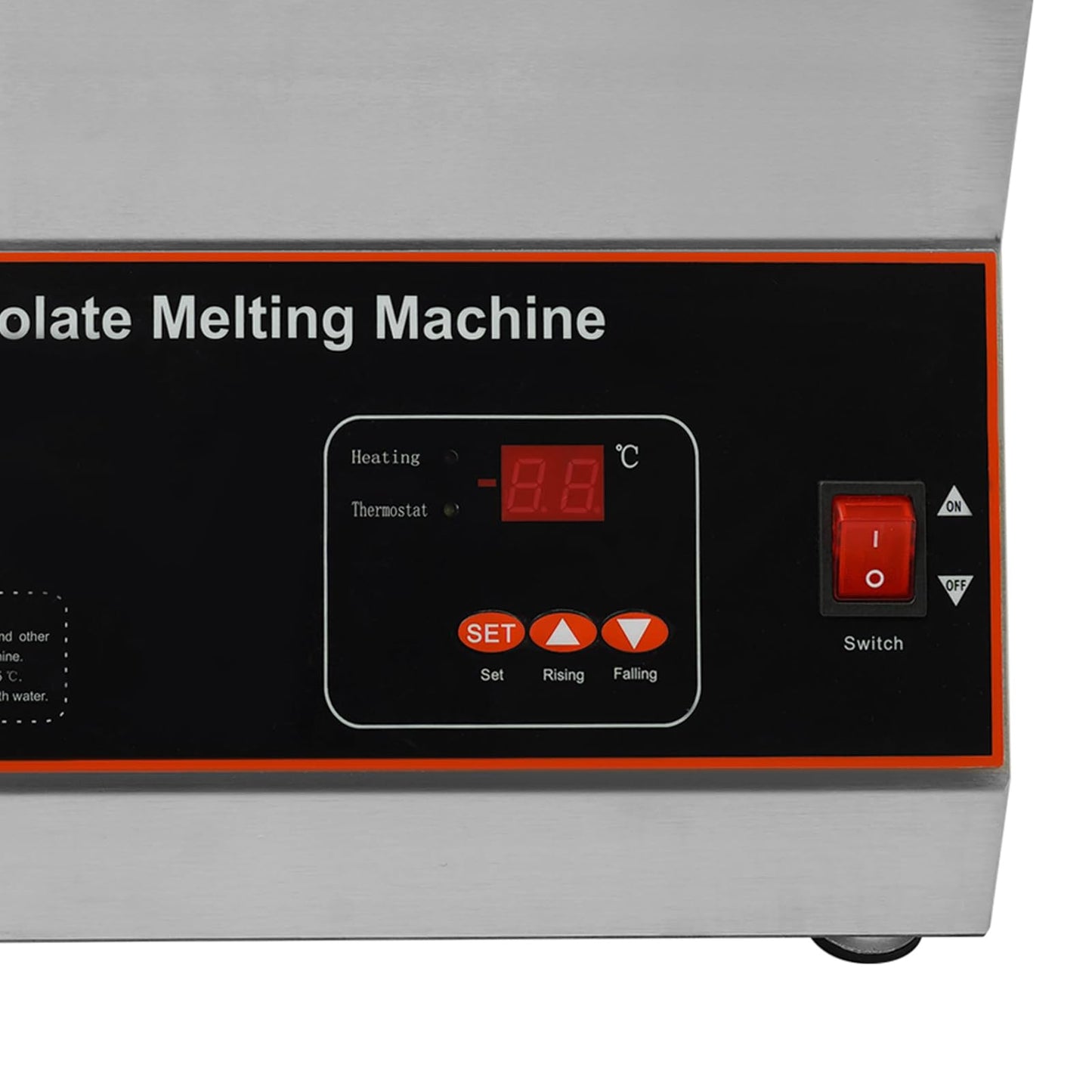 Bokknppo Chocolate Tempering Machine 32-203°F Commercial Chocolate Melting Pot 26.46 lbs Stainless Steel Food Warmer Air-heating Chocolate Fondue with Lid for Restaurant Home Party (Single Pot)