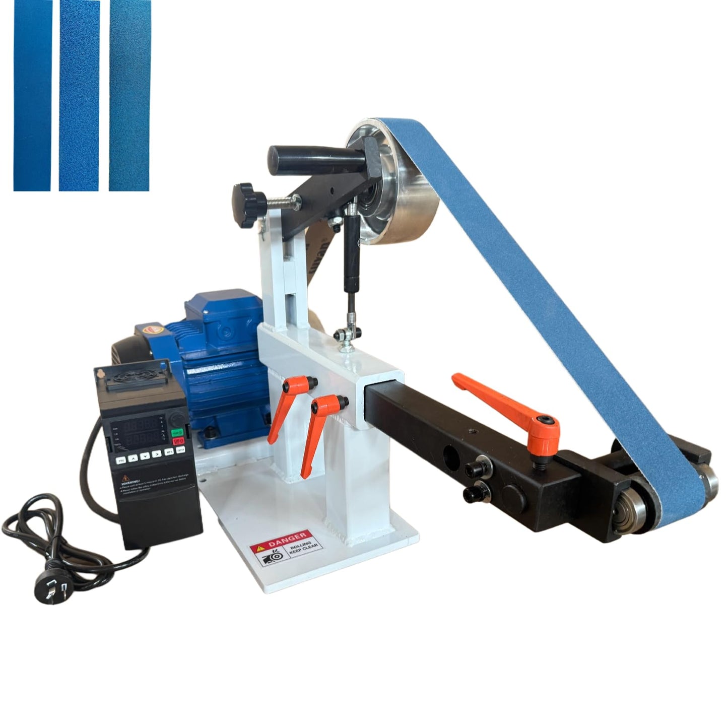 Belt Grinder Sander with VFD，2x72-inch 1500W 2HP Variable Speed Control Belt Sander with 3 Sets Grinding Tools and 3 Zirconia corundum Sanding Belts for Metalworking, Knife Making