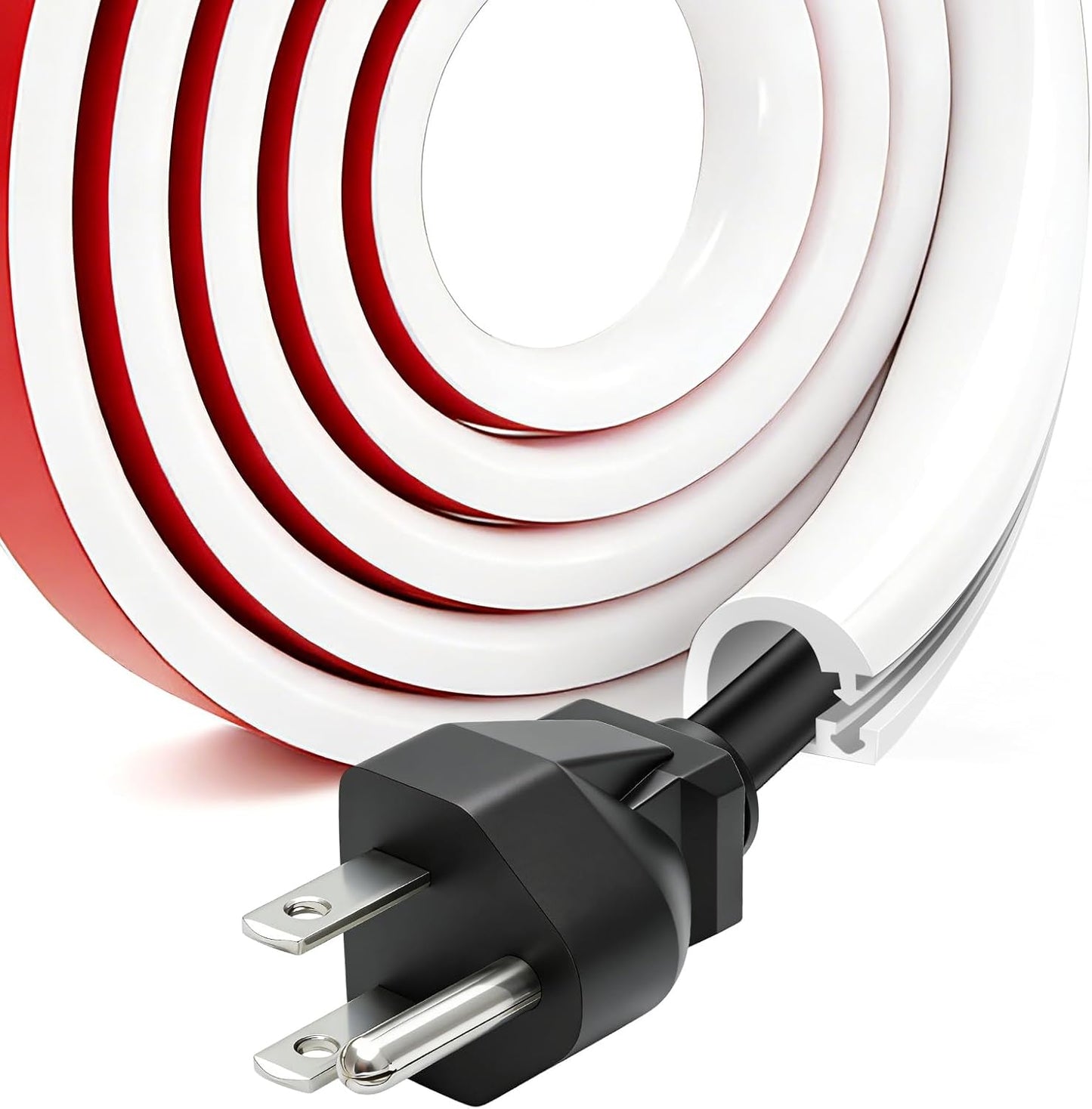 YESSZ (White-1 118inch) Self-Adhesive Silicone Cable Hider, Flexible Wire Cover Cable Raceway for Wires, Wall Mount TV