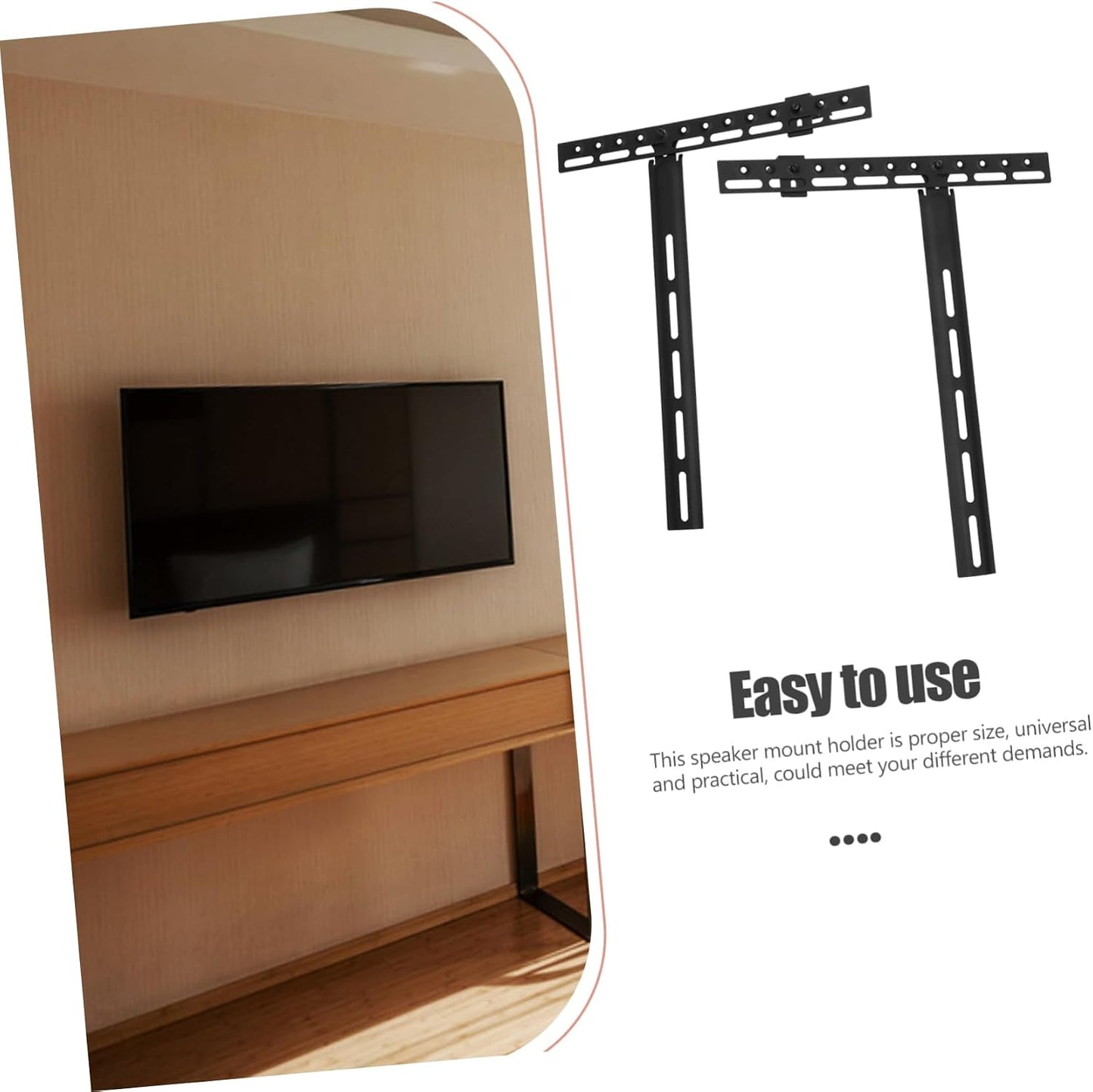 Angoily Heavy Duty Metal Speaker Mount Bracket - Easy Install TV Stand Accessory