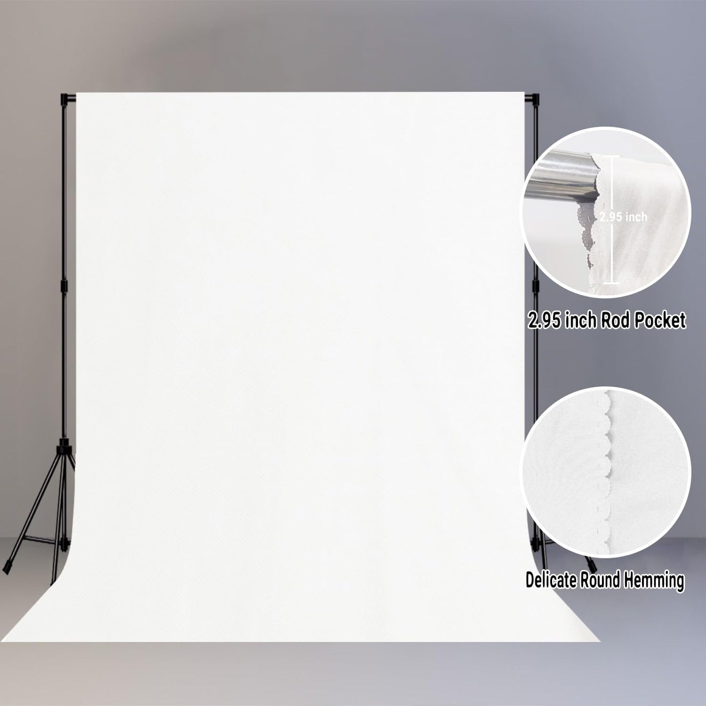 LYLYCTY 8x10ft White Portrait Backdrop Zoom Meeting, Game Live Steaming and Photo Studio Shooting Props