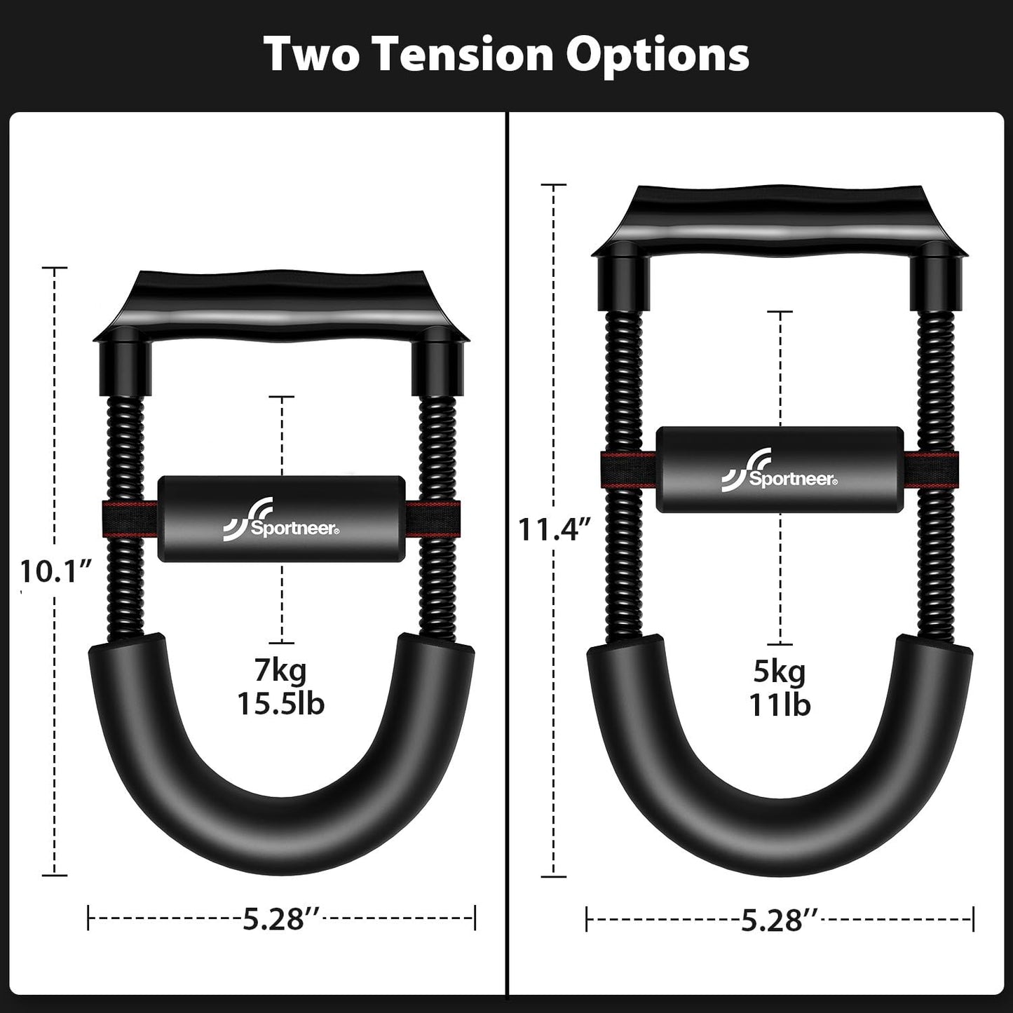 Sportneer Forearm Strengthener Forearm Wrist Strengthener Exerciser with Adjustable Tension for Improving Strength - Hand Developer Arm Grip Workout Strength Trainer Home Gym Workout Equipment for Starter and Pro