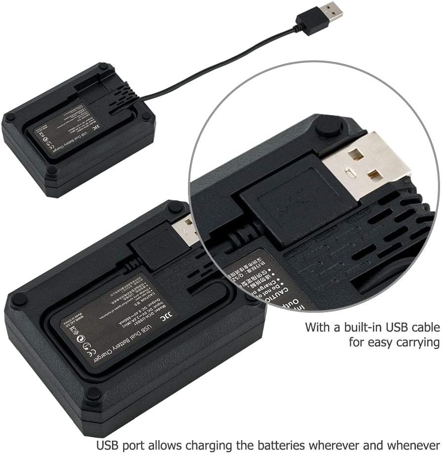 JJC 2-Pack FDA-EP10 A6000 A6100 A6300 NEX-7 NEX-6 Eyecup Eyepiece Viewfinder & Battery Charger for Sony Cameras