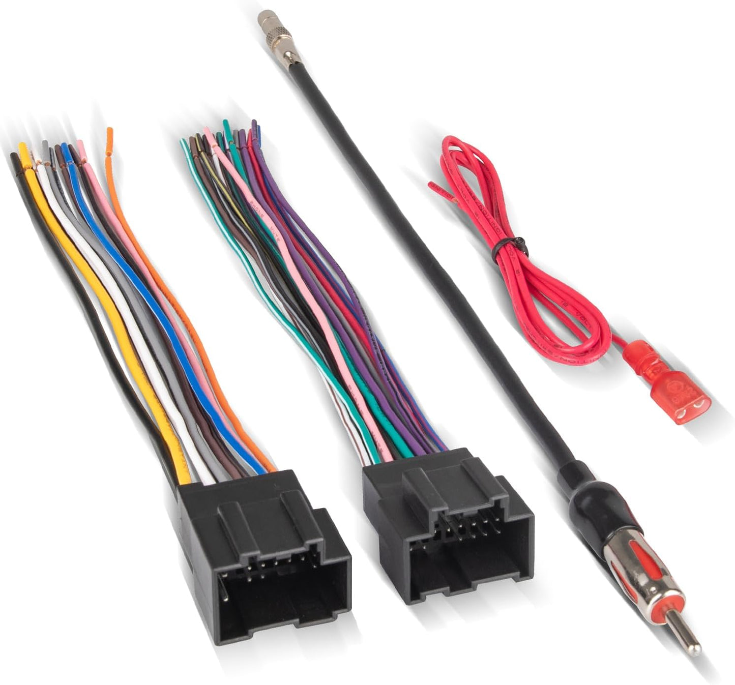 2006-2013 RED WOLF Radio Wiring Harness w/Antenna Adapter Compatible with GM GMC Sierra Chevy Impala Buick Cadillac