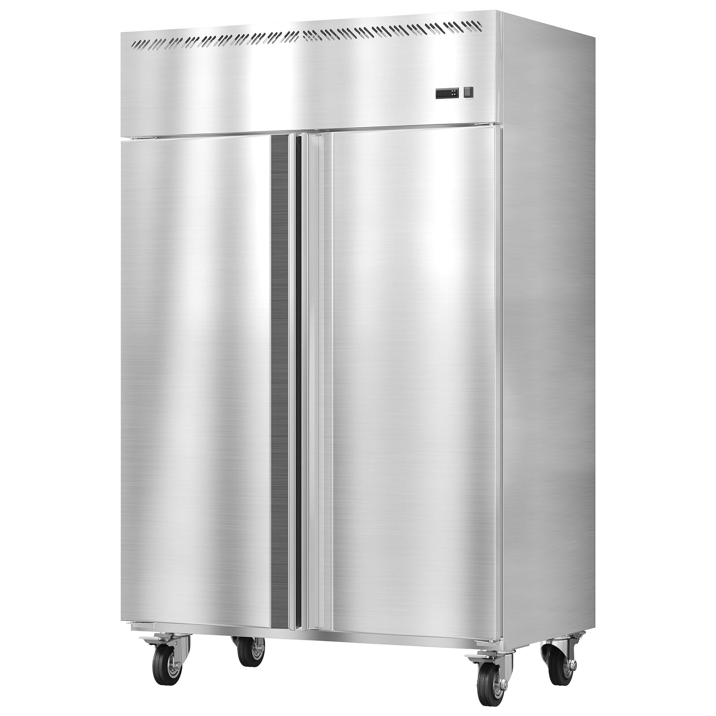 GarveeLife 48" W Commercial Freezer -8°F~0°F,Reach-in 36 Cu.ft 2 Door Stainless Steel Commercial Refrigerator Fan Cooling,6 Adjustable Shelves, Auto Defrost,for Restaurant,Bar,Kitchen,Shop