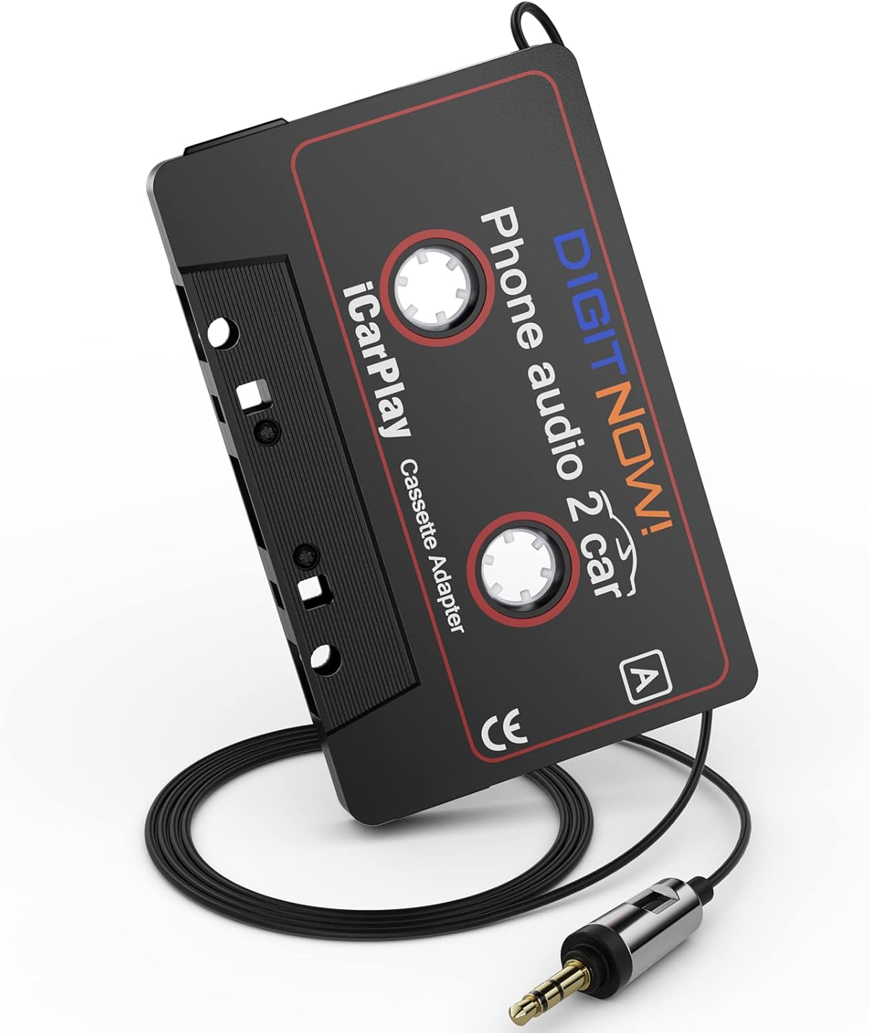DIGITNOW Cassette 3.5MM Smartphone/MP3 3.7Ft Car Audio to Aux Adapter, Aux Audio Cable Tape Player for Player/CD