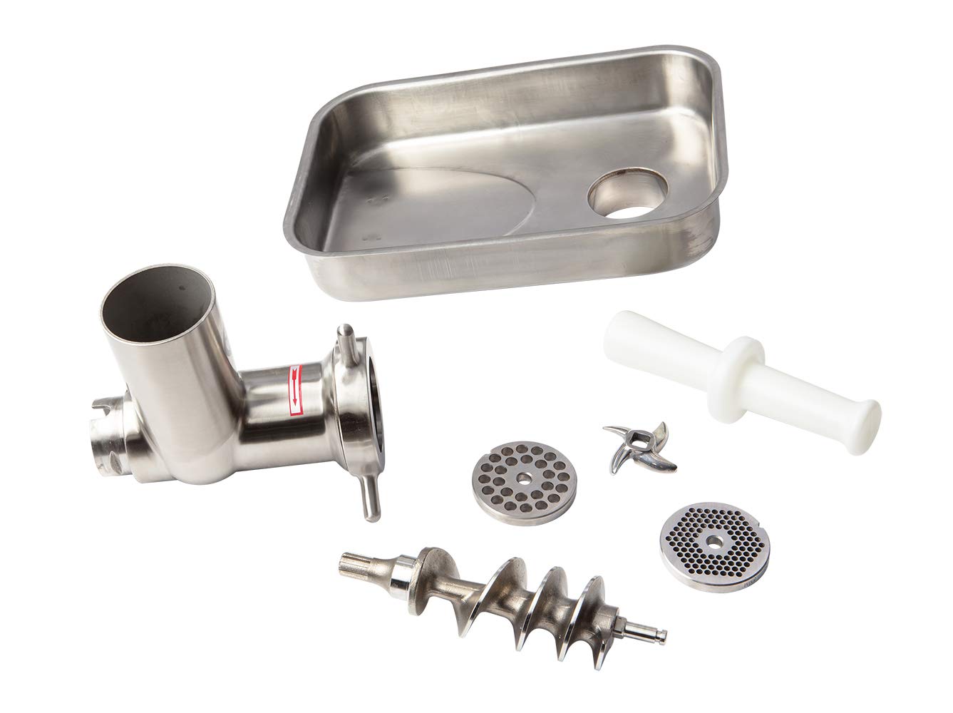 TOOGOOD #22 Commercial Meat Grinder, Heavy Duty Electric Meat Grinder Stainless Steel, 1 HP 1100W Sausage Stuffer with 4.5mm/10mm Grinding Plates, Sausage Tubes & Meat Stomper