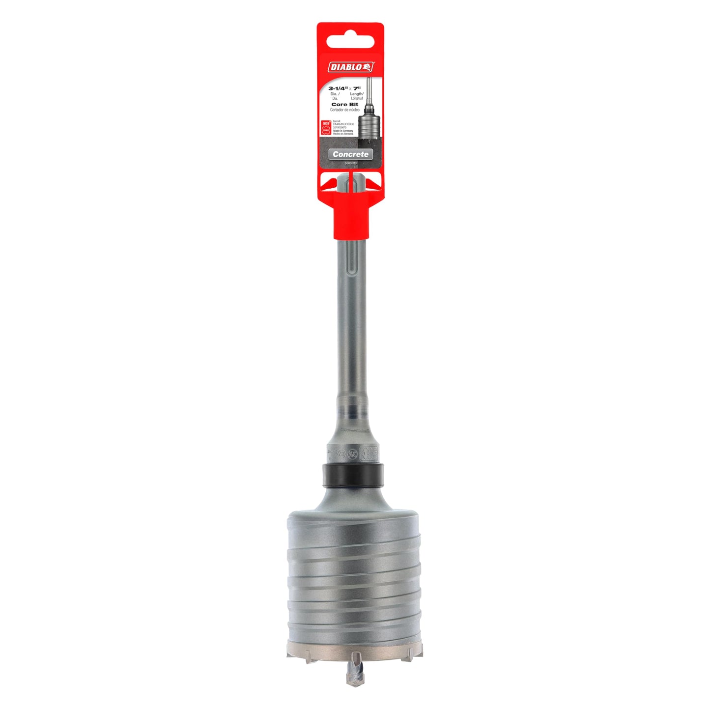 Diablo SDS-Max Carbide Tipped Core Bit with Peak Point Tip - 3-1/4" Diameter, 12" Length, 7" Working Length - DMAMXCC5030