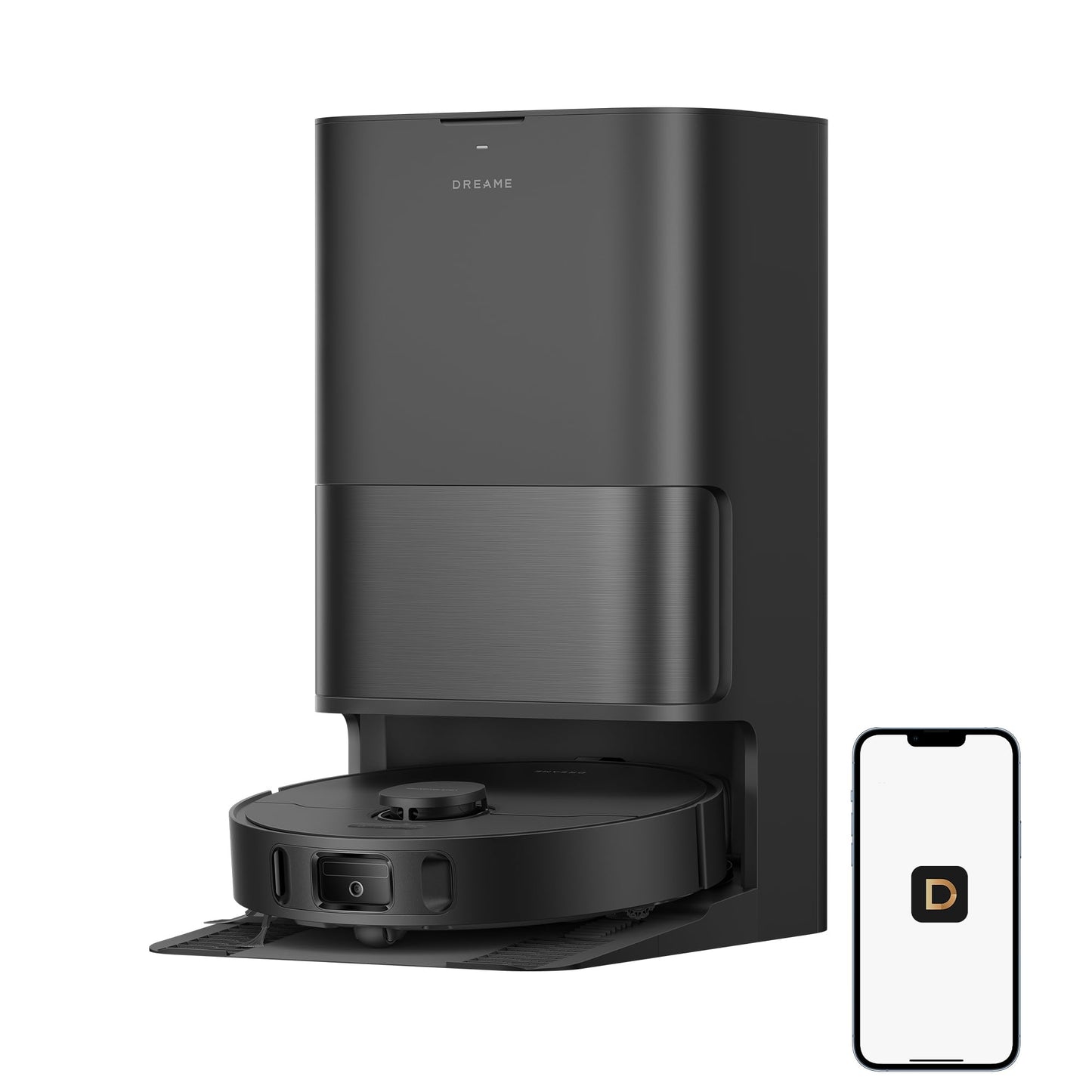 DREAME D30 Ultra CE Robot Vacuum and Mop with Auto Dust Emptying, 25,000Pa Suction, 0.41in Mop Lifting, Multifunctional Base Station, Mop Self-Washing, Smart Obstacle Avoidance, Black