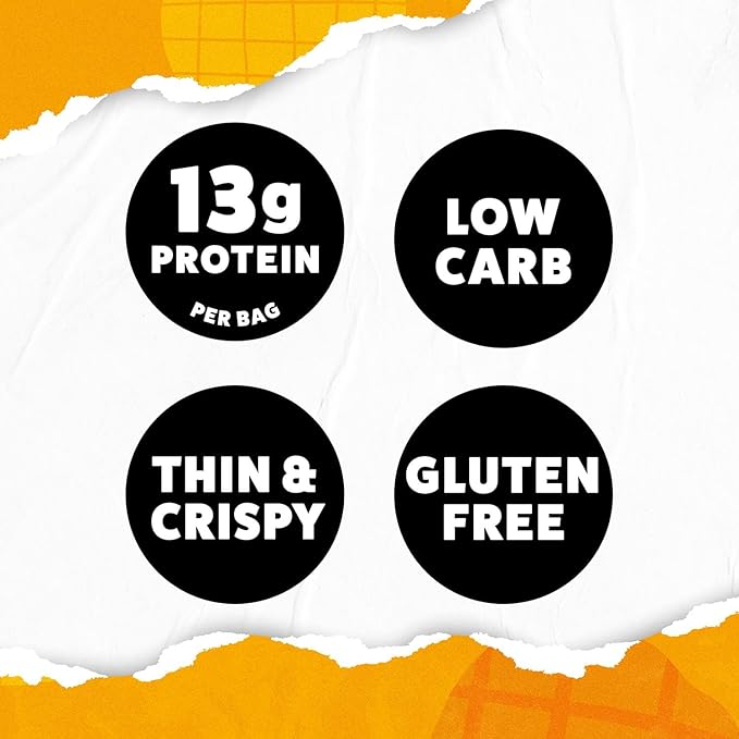 WILDE Protein Chips Chicken & Waffles, High Protein Snacks for Adults, Keto Chips, Gluten Free, Low Carb Snack Box Made with Real Ingredients 1.34oz Bags, Pack of 12