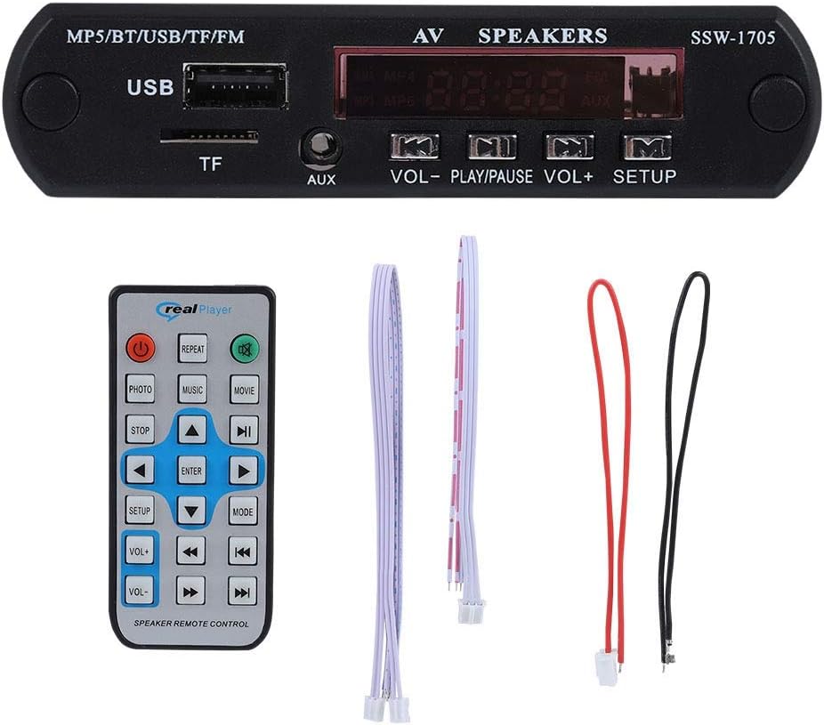 Zopsc MP5 Set-top Player Bluetooth SSD Stereowith LED/FM Radio/Remote Control, Support TF Card, AUX Input, USB Devices
