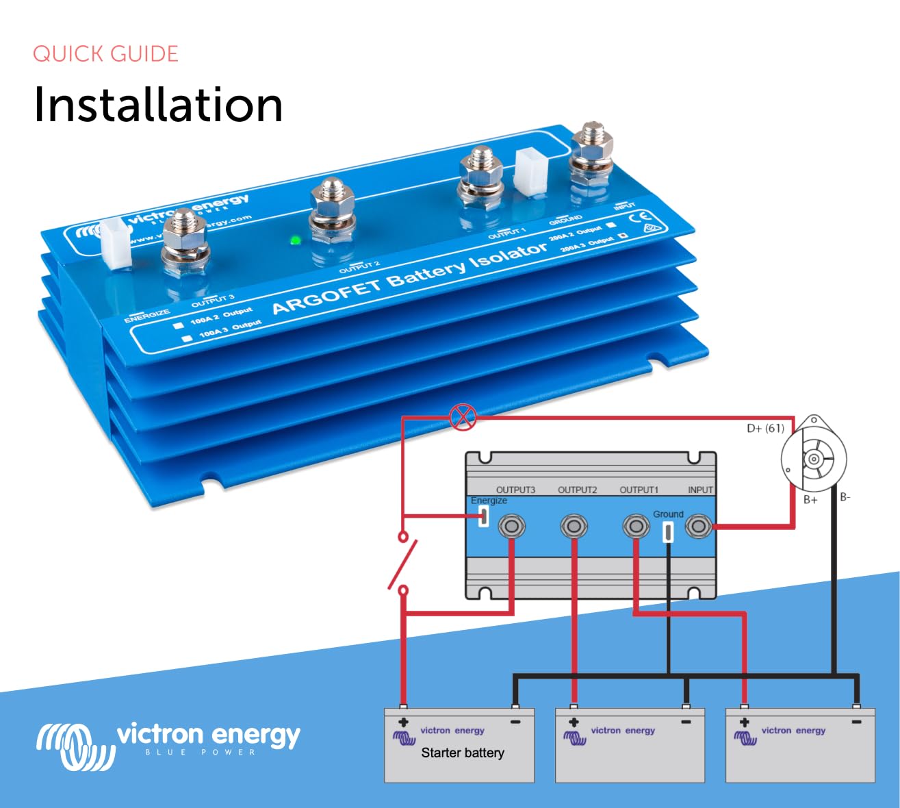 Victron Energy Argofet Battery Isolators 200-3AC (3 Batteries 200 amp)