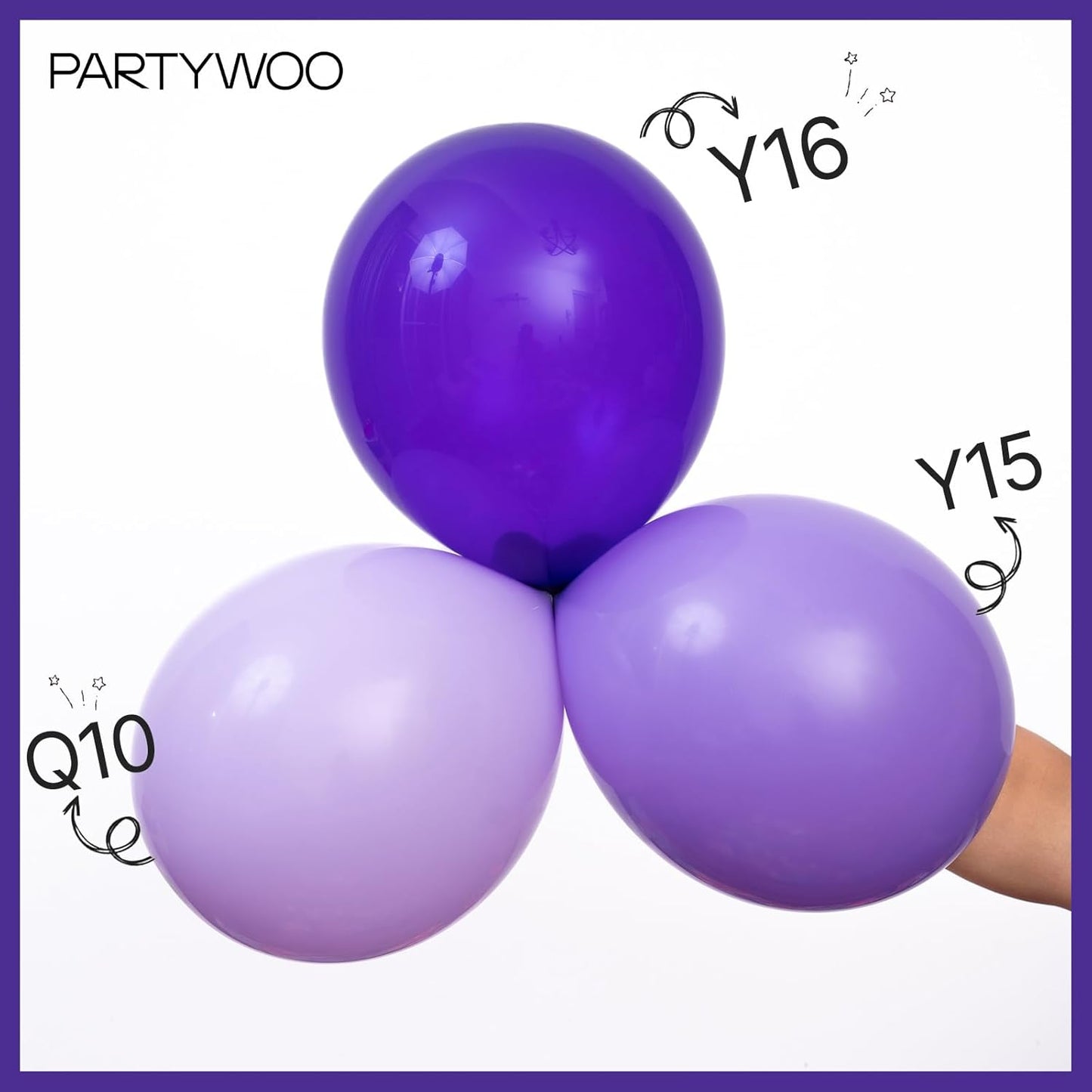 PartyWoo Lavender Balloons - 130-Piece Pack in Light Pastel Purple | Perfect for Baby Showers & Birthday Parties