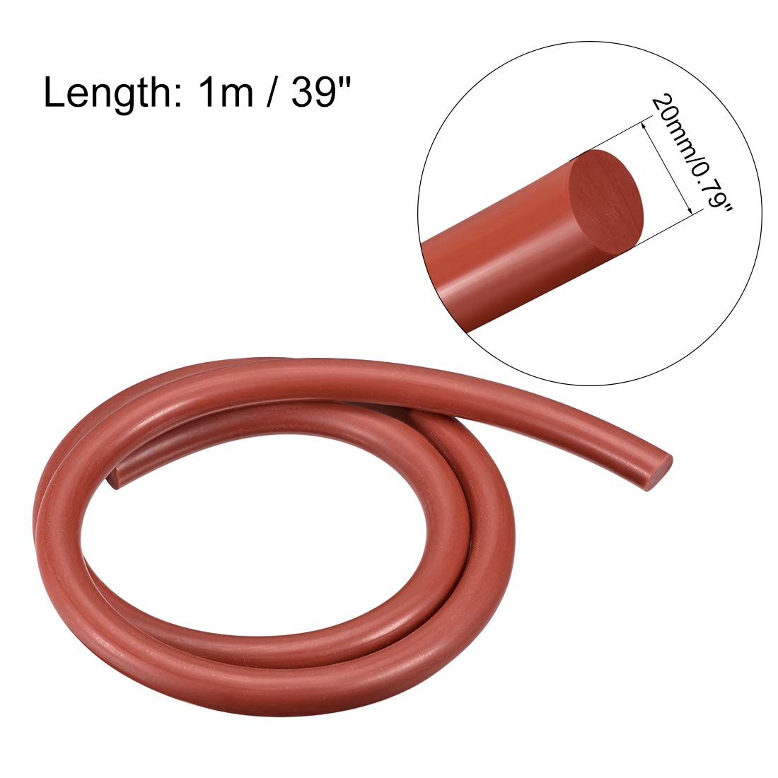 uxcell 20mm Soft Silicone Bending Insert Tube for Rigid Tubing 3.3ft Red