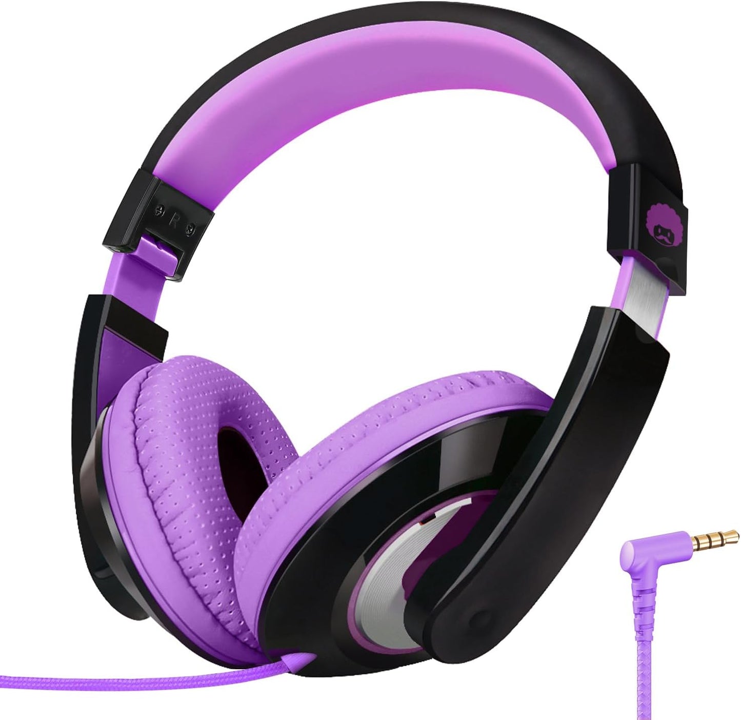 3.5mm 4.9ft rockpapa Comfort Kids Headphones for School, Lightweight Foldable Portable Childs Boys Girls Teens
