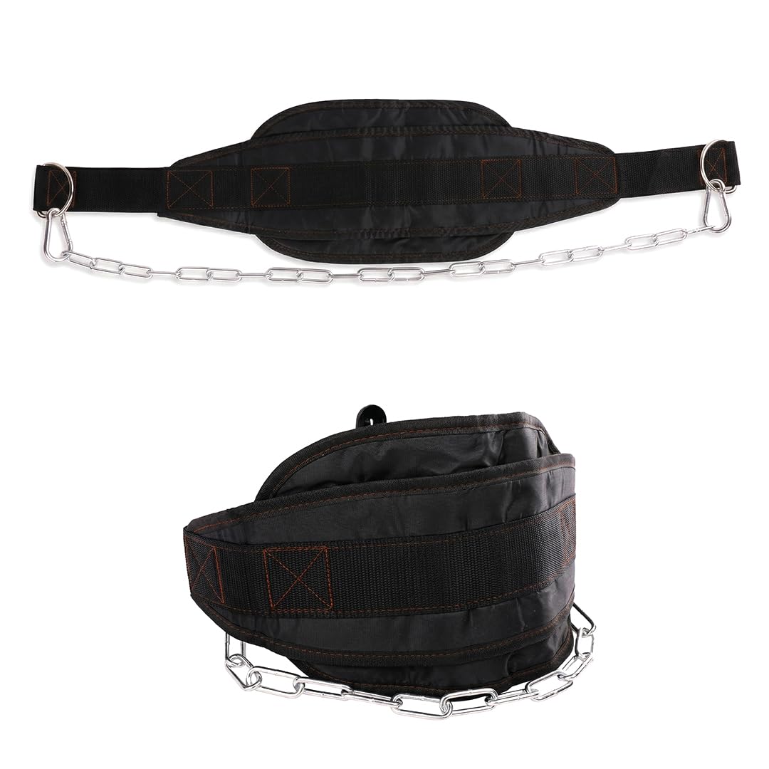 Dip Belt with Chain for Weight Lifting, Weighted Pull Up Belt for High-Intensity Training like Squats, Deadlifts, Pull-Ups, Powerlifting, and Bodybuilding, Comfortable Waist Support for Men & Women