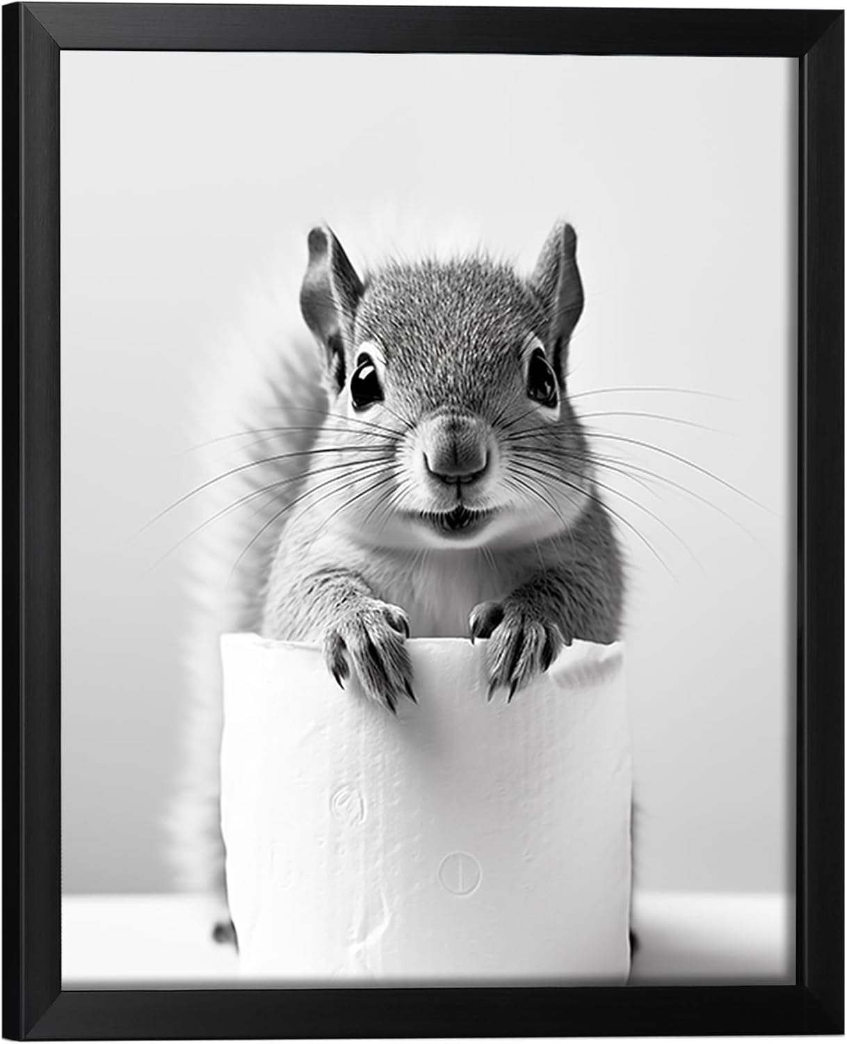 Regine Switzerland Funny Bathroom Art | Aesthetic Black and White Framed Wall Decor
