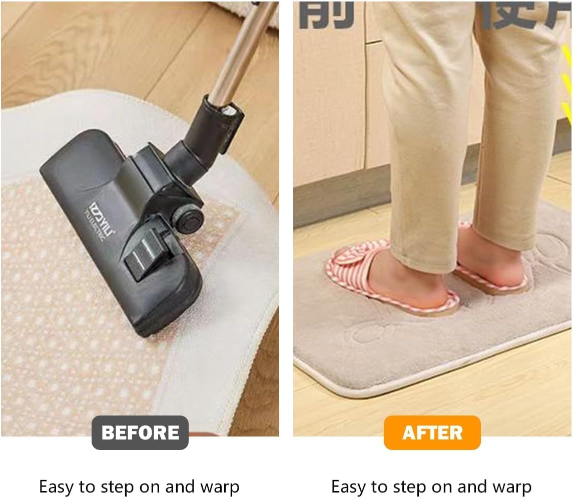 Skiennix Non-Slip Rug Pad Grippers - Double-Sided Carpet Corner Stickers for Hardwood Floors | 4PCS Set