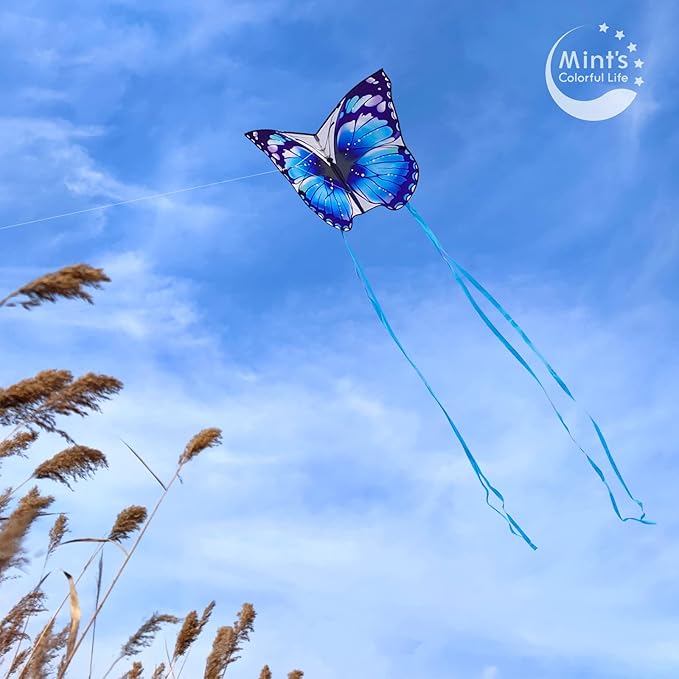 Mint's Colorful Life Butterfly Kite for Kids & Adults Easy to Fly, Large Single Line Kites with 300ft String Kite Handle