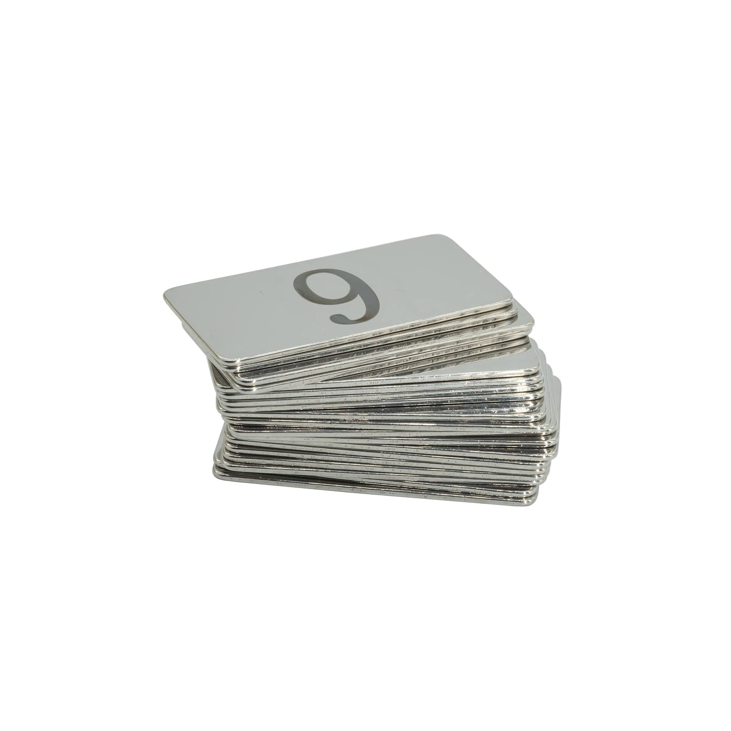 StayMax Rectangle Metal Numbered Tags Stainless Steel Number Tags Key Tags with No Holes (1-10)