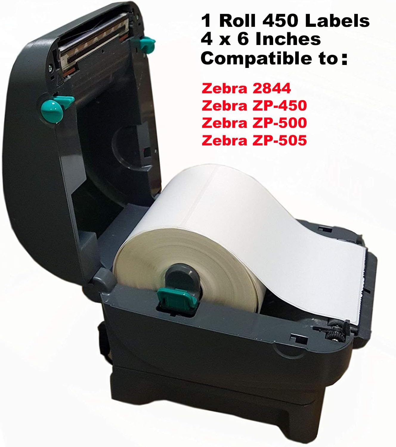 iMBAPrice - 10 Roll of 450-4x6 Direct Thermal Labels for Zebra 2844 ZP-450 ZP-500 ZP-505 (1 inch core) - 95+60GSM Top Coated
