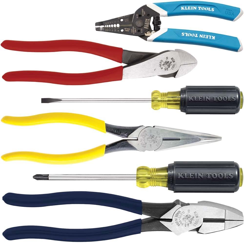 Klein Tools 80080 Hand Tool Kit includes 2 Screwdrivers & 32288 Insulated Screwdriver, 8-in-1 Screwdriver Set with Interchangeable Blades, 3 Phillips, 3 Slotted and 2 Square Tips