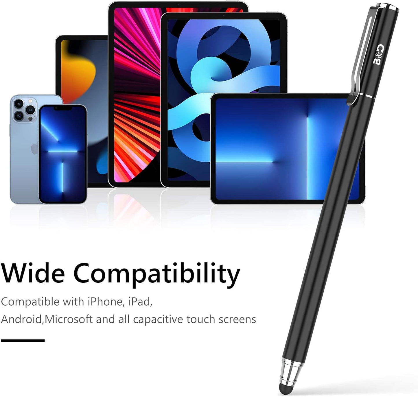 Bargains Depot 2-in-1 20Pcs Stylus Touch Screen Pen for iPhone, Ipad, iPod, Tablet, Galaxy and More with Rubber Tips
