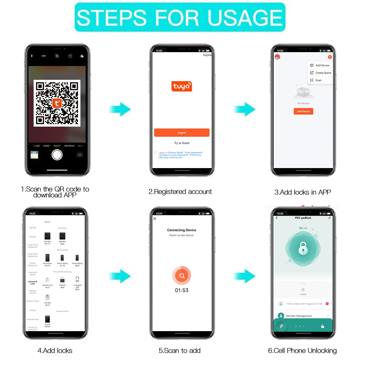 Fingerprint Padlock,AICase Bluetooth Thumbprint Lock,Support USB Charging IP67 Waterproof Smart Anti-Theft Keyless Lock Suitable for House Door,Wardrobes, Gym, Backpack, Luggage Suitcase, Bike, Office
