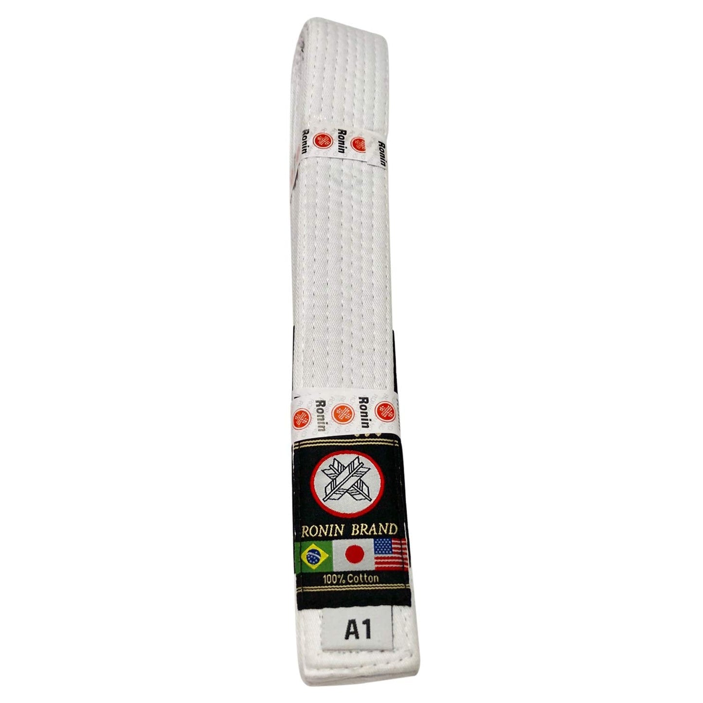Ronin Brand BJJ Belt for Brazilian Jiu Jitsu Martial Arts Training (White, A2)