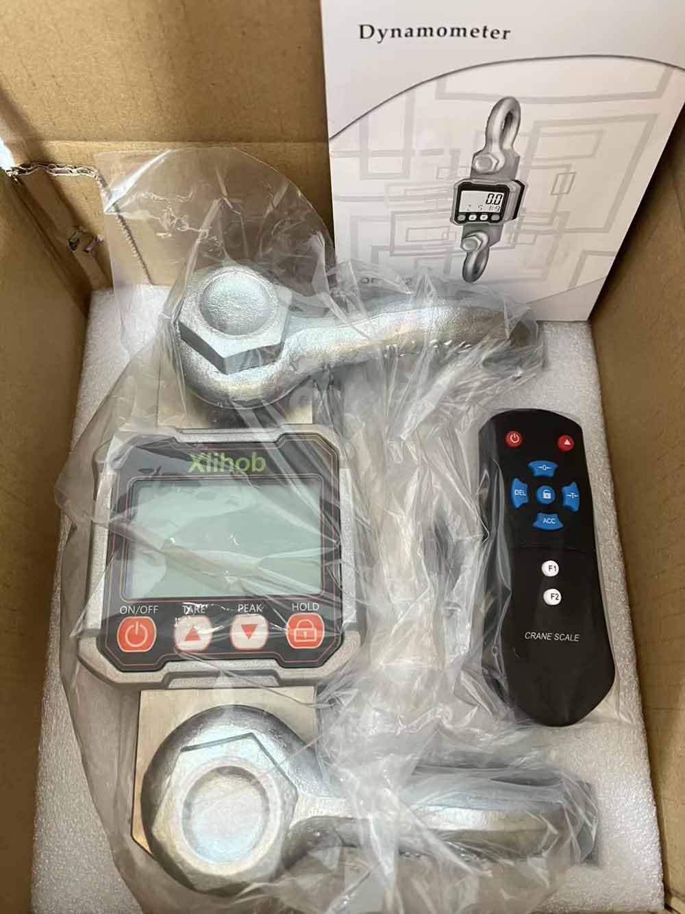 5T/11000lbs Tension Dynamometer Digital Crane Scale for Measure Cable/Rope Tension Pulling Forces Weighing Hanging Scale 5000kg